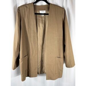 Silk Studio by‎ Claude Bennett Blazer Jacket 100% Silk Classic Neutral Size 6
